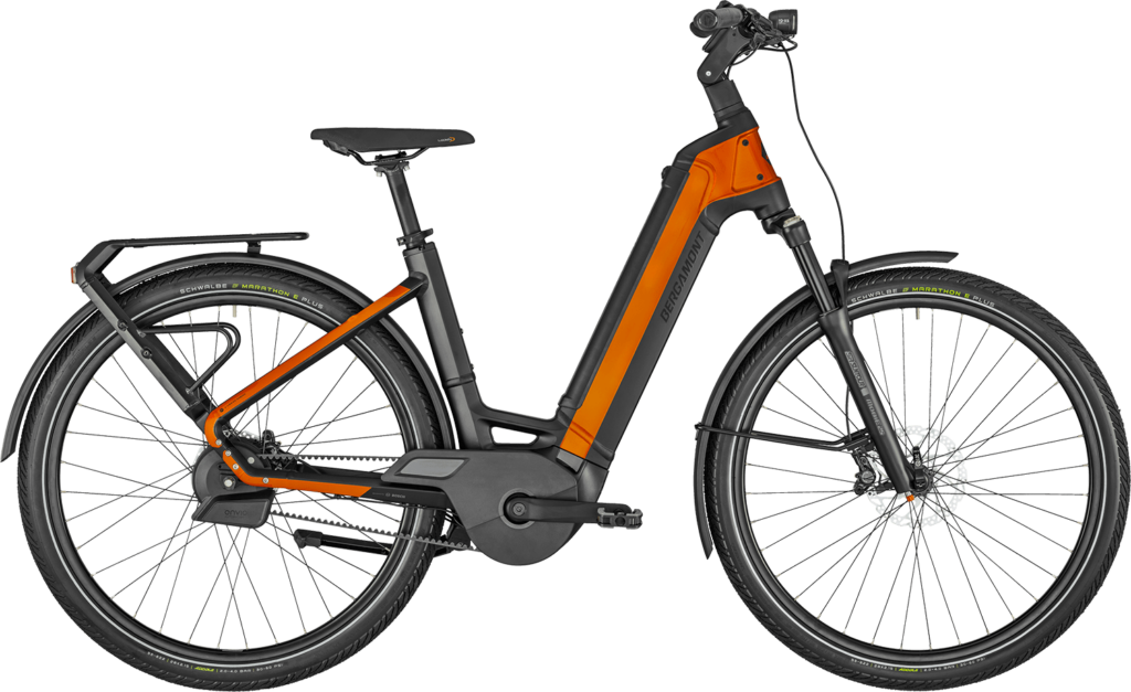 Bergamont E-Ville Pro Belt Premium 2022 - Sort/Orange