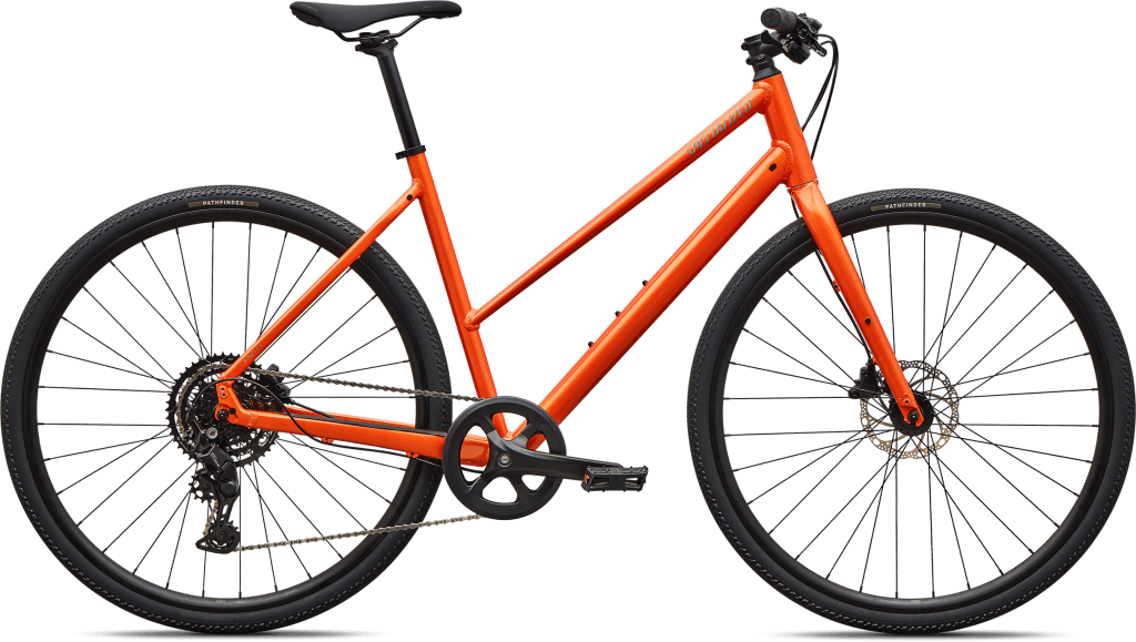 Specialized Sirrus X 2.0 Step-Through 2027 - Gloss Tangerine / Shadow Silver
