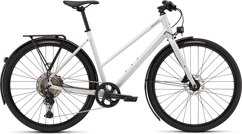 Specialized Sirrus X 3.0 Step-Through EQ 2027 - Gloss Dove Grey / Metallic Pine
