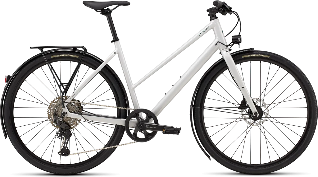 Specialized Sirrus X 3.0 Step-Through EQ 2027 - Gloss Dove Grey / Metallic Pine